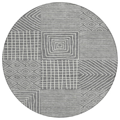 Junia Gray Washable Indoor-Outdoor Rug - 