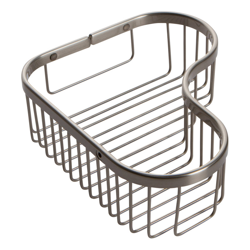 Splashables 9-3/4" Corner Shower Basket, Satin Nickel