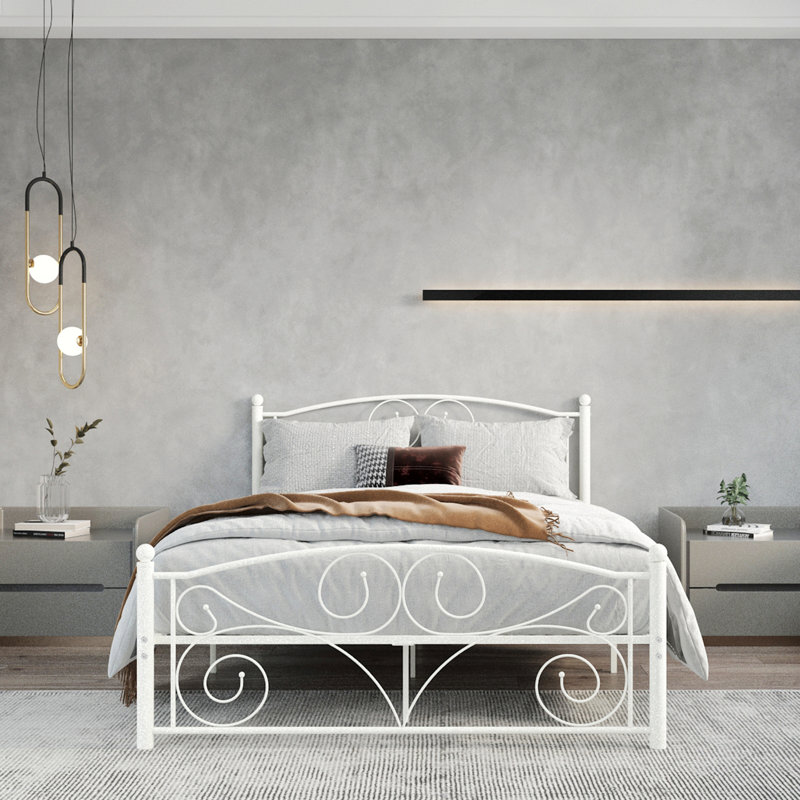 Aviston Metal Bed,bed frame,platform bed, Queen