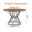 Table de salle à manger ronde de 47,3 po pour 4 à 6 personnes, plateau en panneau de fibres à densité moyenne noyer avec base en métal noir classique, style industriel moderne pour la cuisine ou la salle à manger