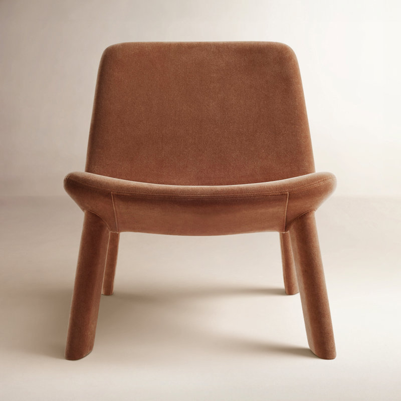 Neat Upholstered Accent Chair, Copper Velvet