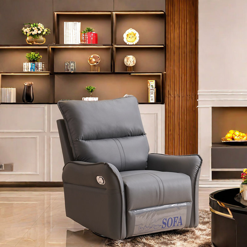 Fauteuil inclinable pivotant en similicuir Zanrickowsky, Gris