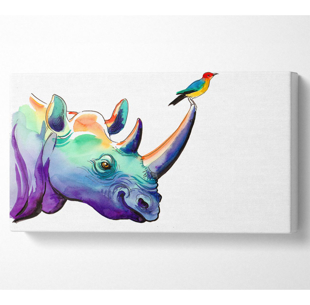 Regenbogen Nashorn Vogel Breit - Druck