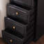 Armoire de coin en bois manufacturé noir massif