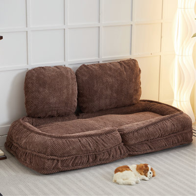 Lit pour chien moderne ajustable, canapé paresseux, 5 positions, chambre brune, peu encombrant,