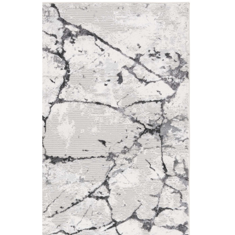 Tapis gris / ivoire foncé Hanna 116, Rectangle 9 pi x 12 pi