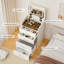 Meuble-lavabo 3 en 1 avec miroir rabattable, coiffeuse compacte avec 3 tiroirs