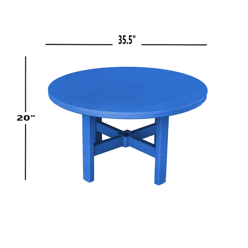 Glodine Round Outdoor Coffee Table 35.5", Blue