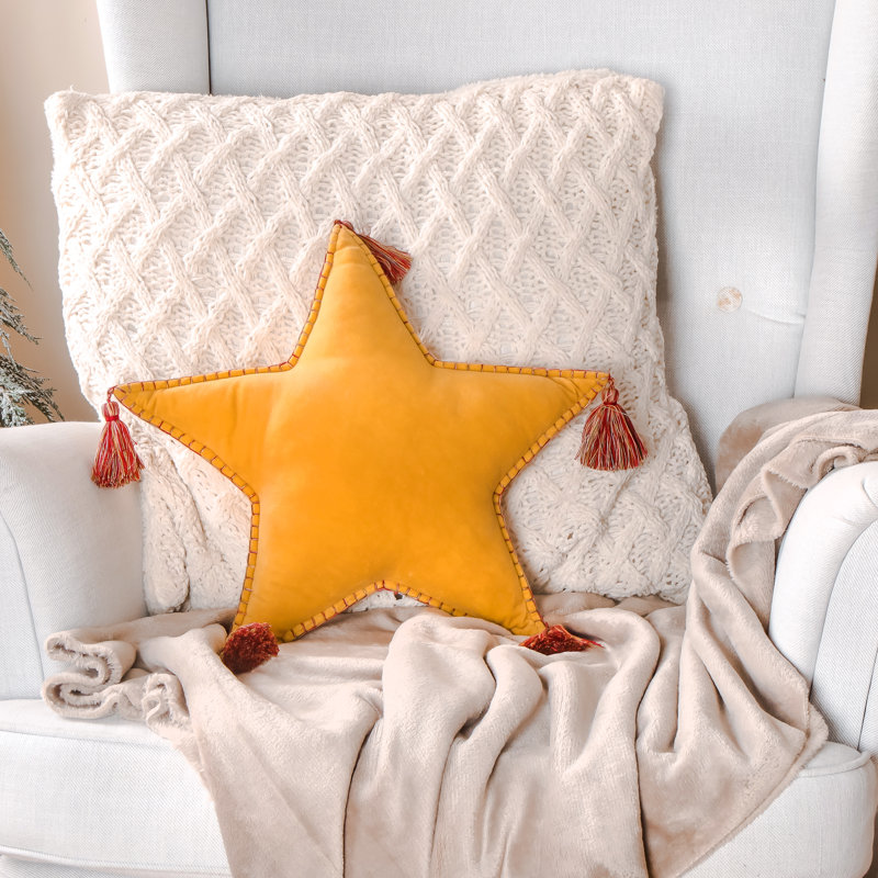 16" HGTV Home Collection Star Shape Pillow, Yellow, Yellow