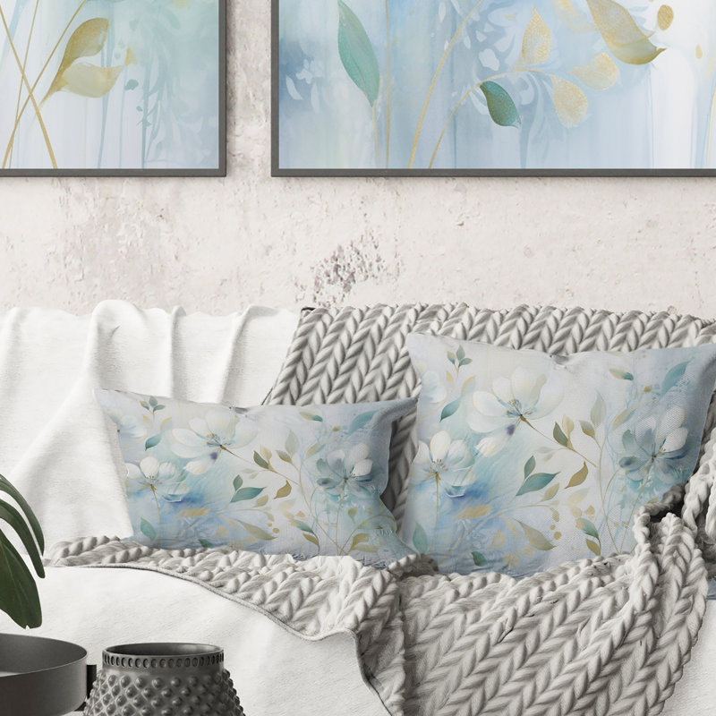 Coussin Blue Botanical Rhythms I - Abstract Botanicals