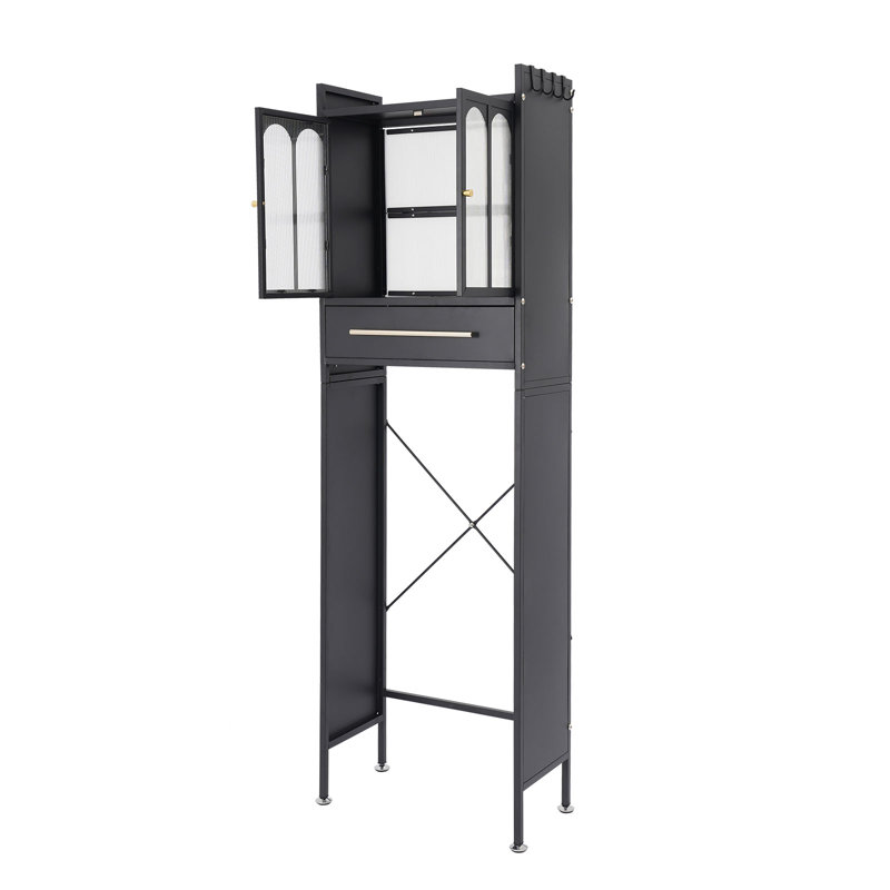 Organisateur de salle de bain sur pied, Noir, noir, noir, noir