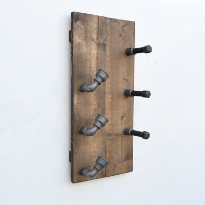 3 Bottle Wall Mounted Wine Bottle Rack in