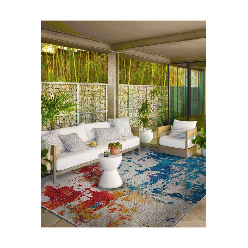 Tapis tissé à motif pastel lavable à la machine, Sous-tapis rectangulaire 5 pi 1 po x 7 pi 7 po inc
