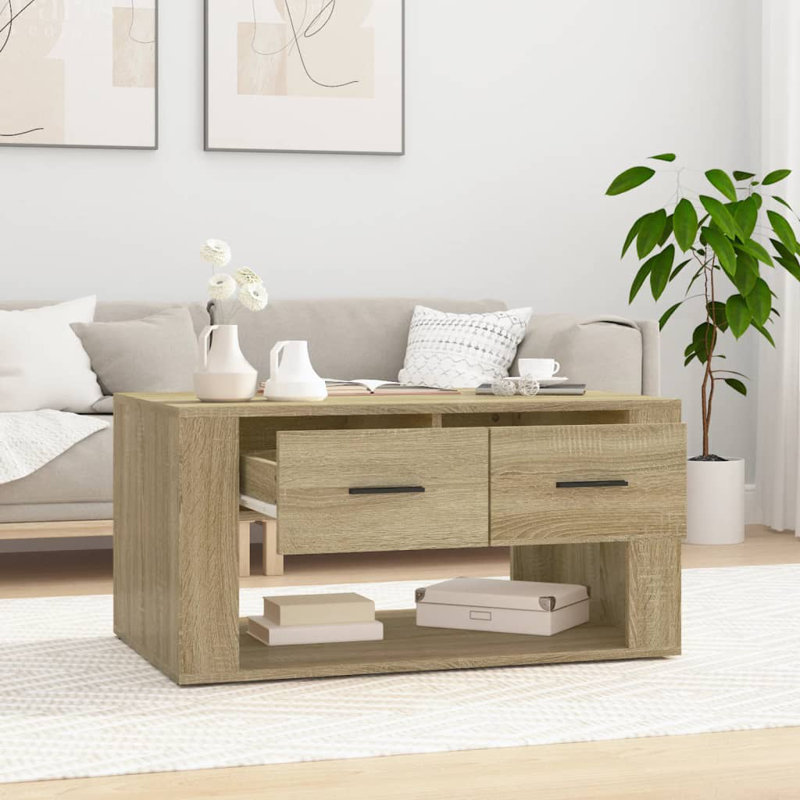 Coffee Table 80X50x40 Cm Engineered Wood, Sonoma Oak
