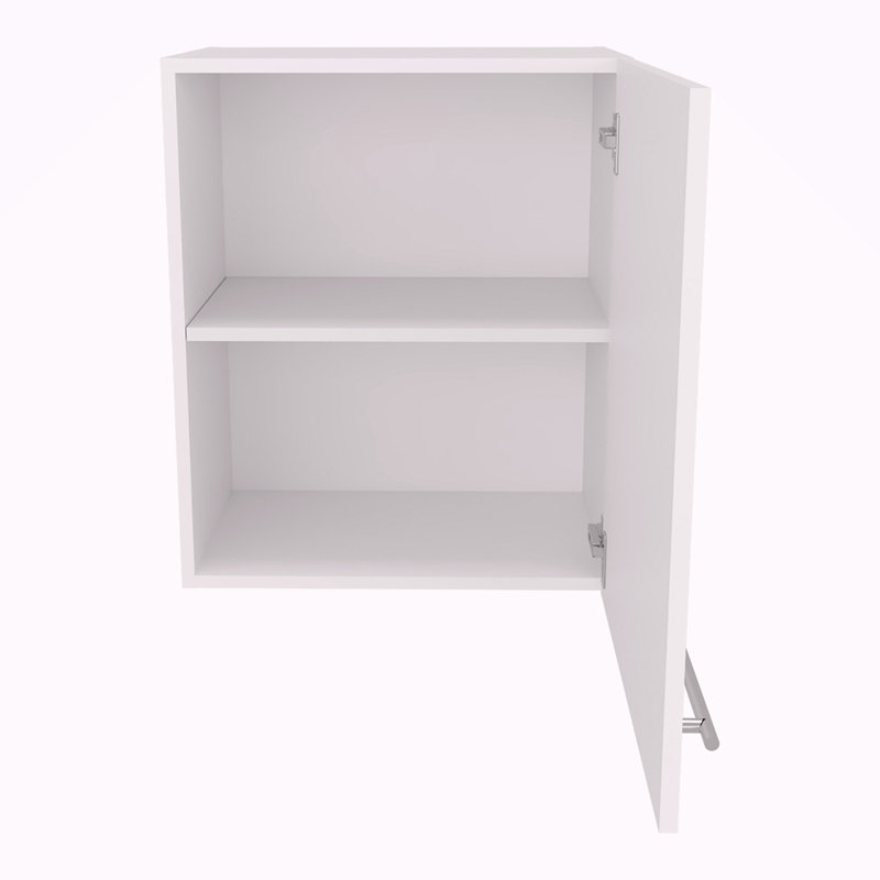 Wall Cabinet 23.6" H, With 1 Door And 2 Shelves, White