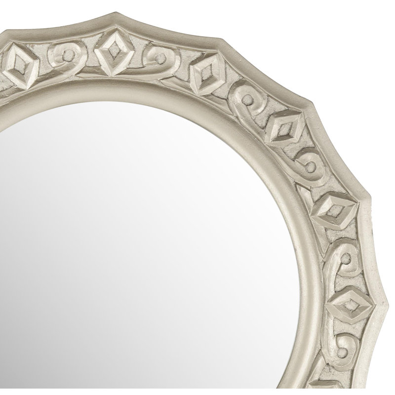 Engineered Wood Flat Wall Mirror, Pewter