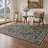 Aubepine Machine Washable Non-Slip William Morris Style Blue / Green Indoor Botanical Floral Area Rug-1855841291