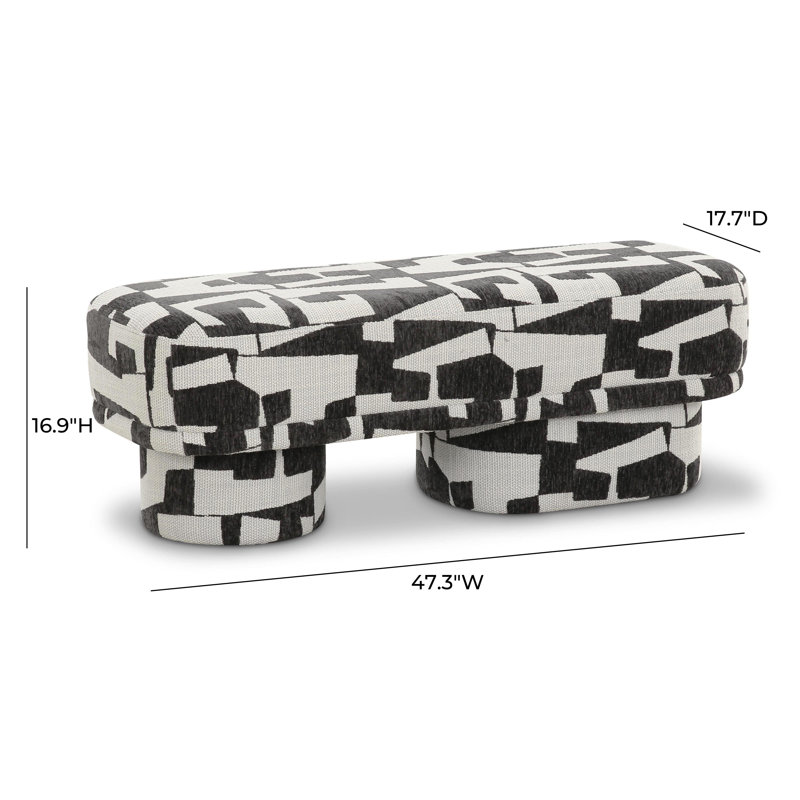 Elanora Jacquard Bench, Black/White