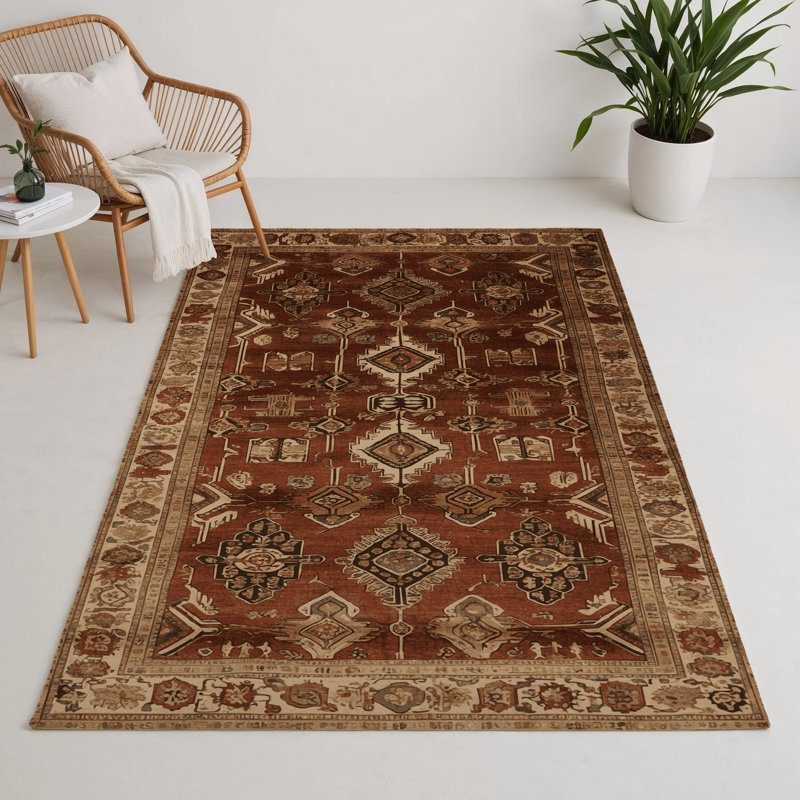 Tapis turc intérieur et extérieur brun, Rectangle 5 pi x 7 pi
