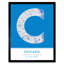 Chicago City Map Chicago Blue - Single Picture Frame Typography