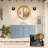 3-Lights Wood Bathroom Vanity Light With Clear Glass Shades