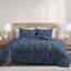 Ensemble d'édredon de 3 pièces en microfibre à nervures Swift Home - couleurs unies et motifs rayés - toutes saisons, durable, facile d'entretien-156299570-156299574