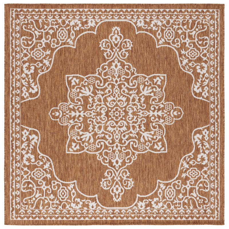 Villante Performance Performance Oriental Indoor/Outdoor Area Rug, Square 6'7"