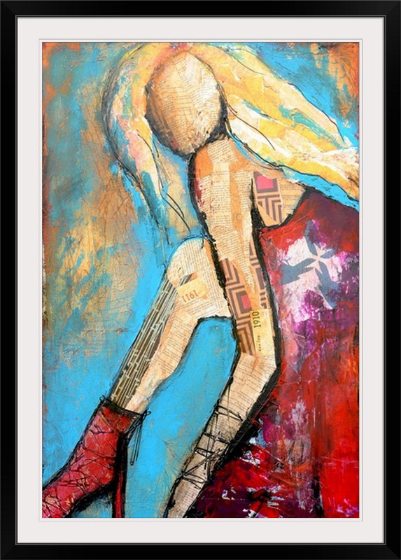 «Lookout Girl» par Erin Ashley - reproduction de cadre photo, H 26 po x l 20 po x P 1 po, Cadre noir