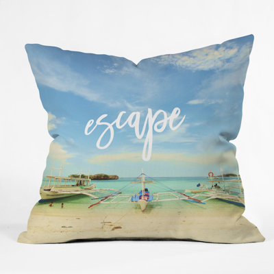 Happee Monkee Escape Beach Indoor/Outdoor Throw Pillow