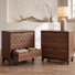 Ensemble de 2 tables de chevet de 28 po avec 3 tiroirs, table d'appoint moderne de style Mid-Century