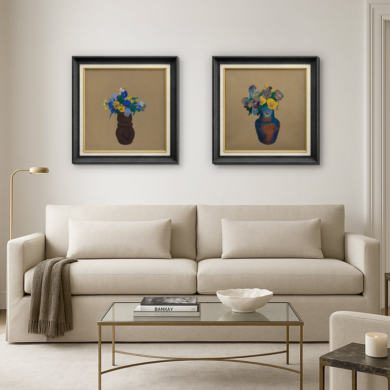 Art mural sur toile, "Pensée colorée", H 26 po x l 26 po, Black Gallery Frame