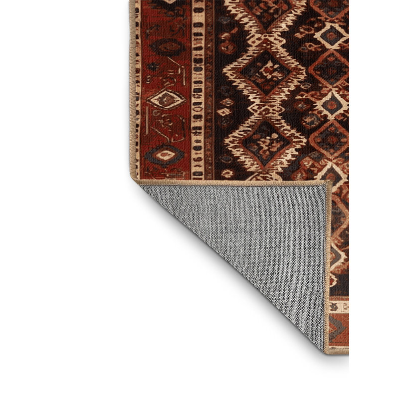 Tapis brun lavable à la machine, Carré 8 pi