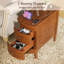 Table de bout avec station de charge, table d'appoint étroite à 2 tiroirs, table d'appoint en bois avec pieds en bois massif-866010698