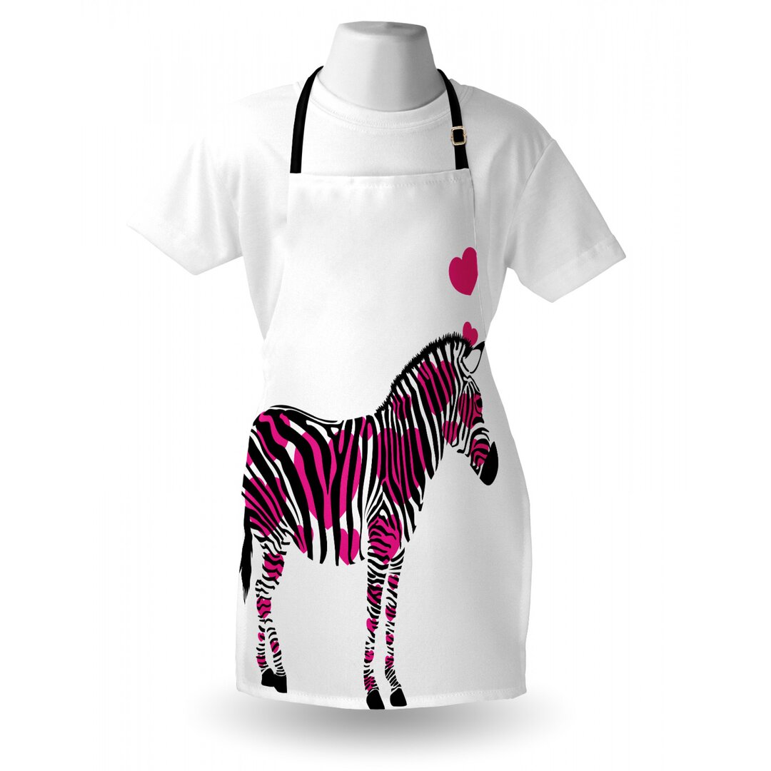 Schürze Zebra in Love with Hearts