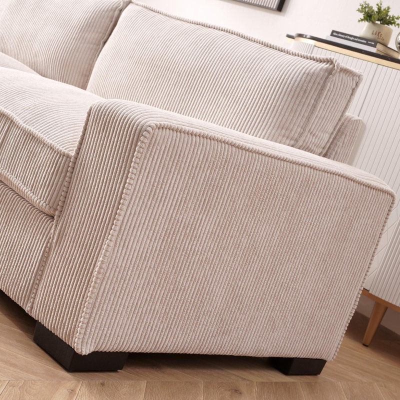 Kulpmont 79.5'' Corduroy Sofa, Beige