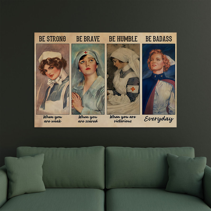 The Beautiful Nurses - peinture sur toile tendue, H 32 po x l 48 po x P 1,25 po