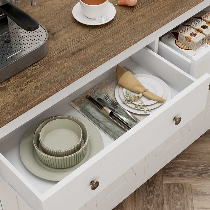 55.1'' Sideboard, White/Oak