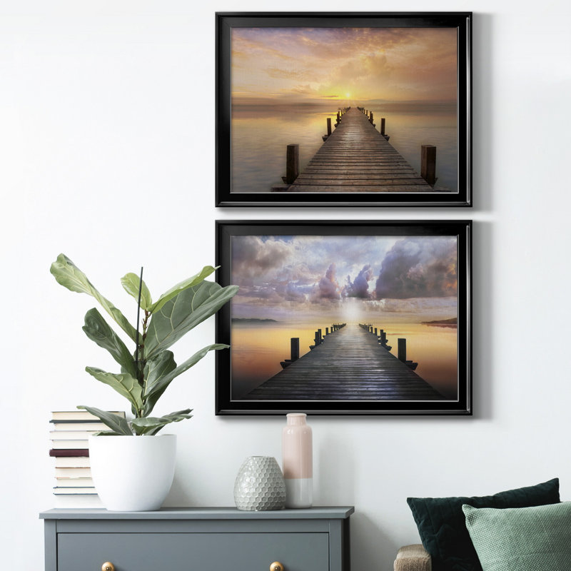 Comfort Bay - ensemble de 2 reproductions de cadres photo, Noir, H 24,5 po x l 37 po x P 1 po