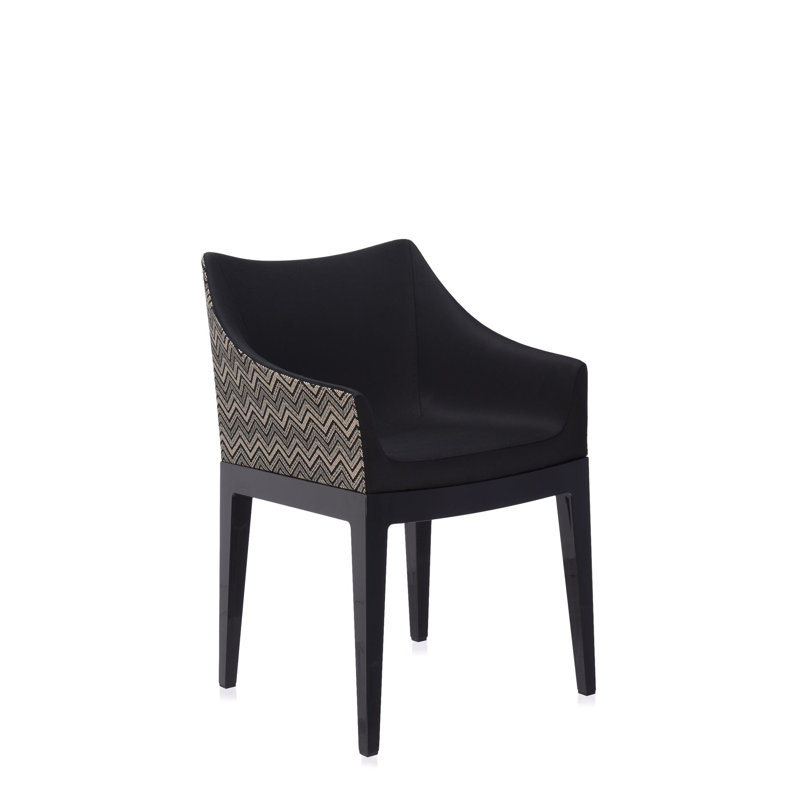 Madame Upholstered Arm Chair, Beige, Black