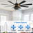 65" Industrial Black Gold Large Ceiling Fan with Light and Remote, 8-blade 6 Speed Reverisble Blades DC Motor for Living Room-254580403