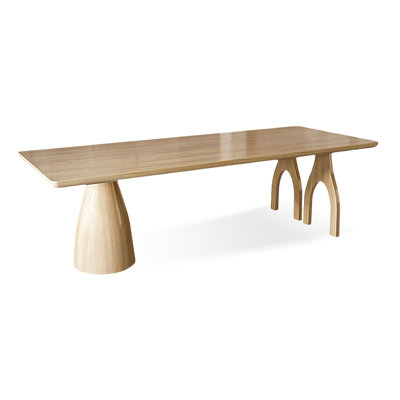 Modern Burlywood Rectangular Solid Wood Dining Table