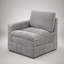 Ensemble modulaire contemporain 6 pièces avec fauteuil, fauteuil et repose-pieds en tissu Morgan