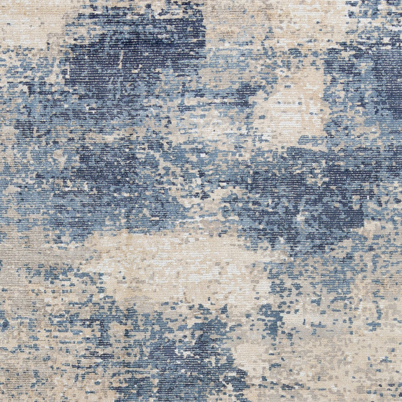 Tapis bleu marine / gris Ballou, Rectangle 8 pi x 10 pi