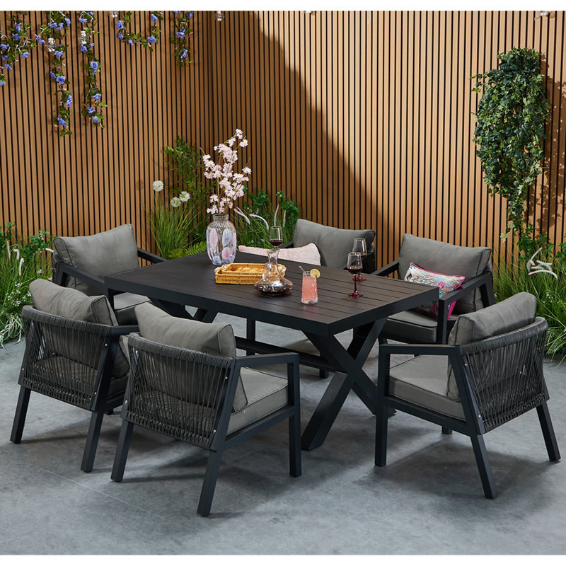 Dinig Table With 6 Armchairs, 7 Pcs: Table, 6 Chairs