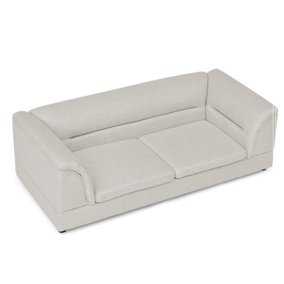 Linen Fabric Pet Sofa with Curved Armrest