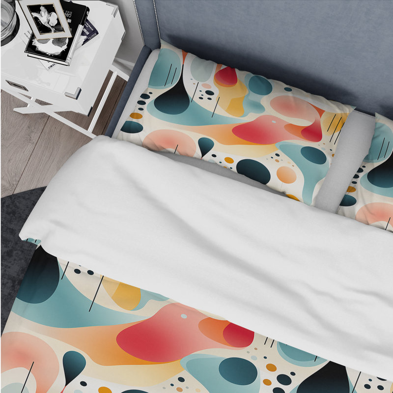 Minimalist Abstraction - Ensemble de housse de couette géométrique - Microfibre de polyester