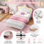 Upholstered Bed With Led Adjustable Crown Shape Headboard-1164145276-1153949538