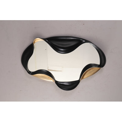 Sculptural Gold & Silver Wave Mirror — A Masterpiece Of Modern Elegance