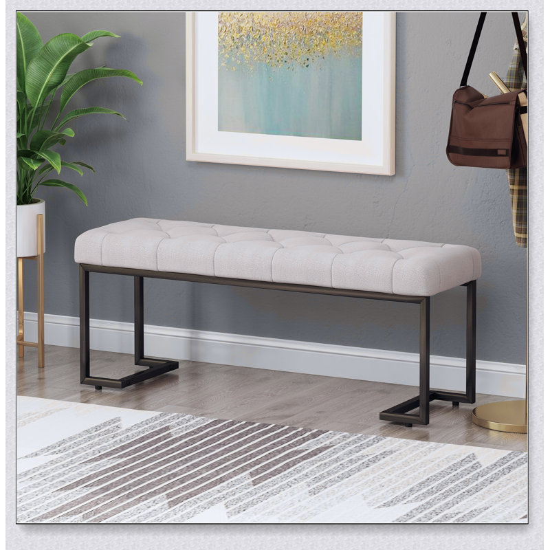 Banc rembourré capitonné à boutons et bronze de conception simple, confortable et durable, banc multifonctionnel