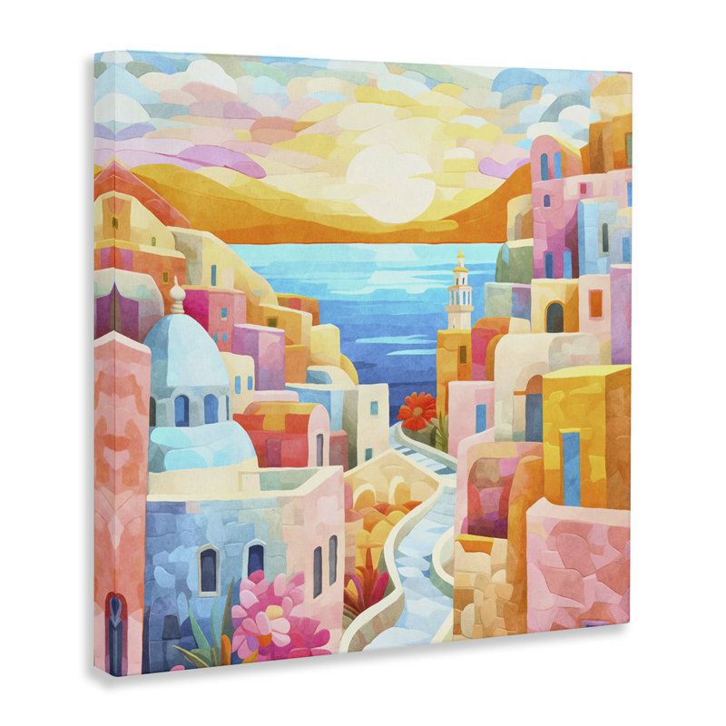 «Pastel Seaside Dreams», art mural sur toile par Andrea Haase, H 36 po x l 36 po